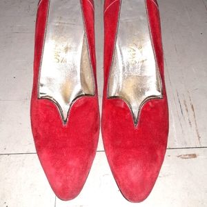 Vintage size 8.5 Salvatore Ferragamo Red shoes